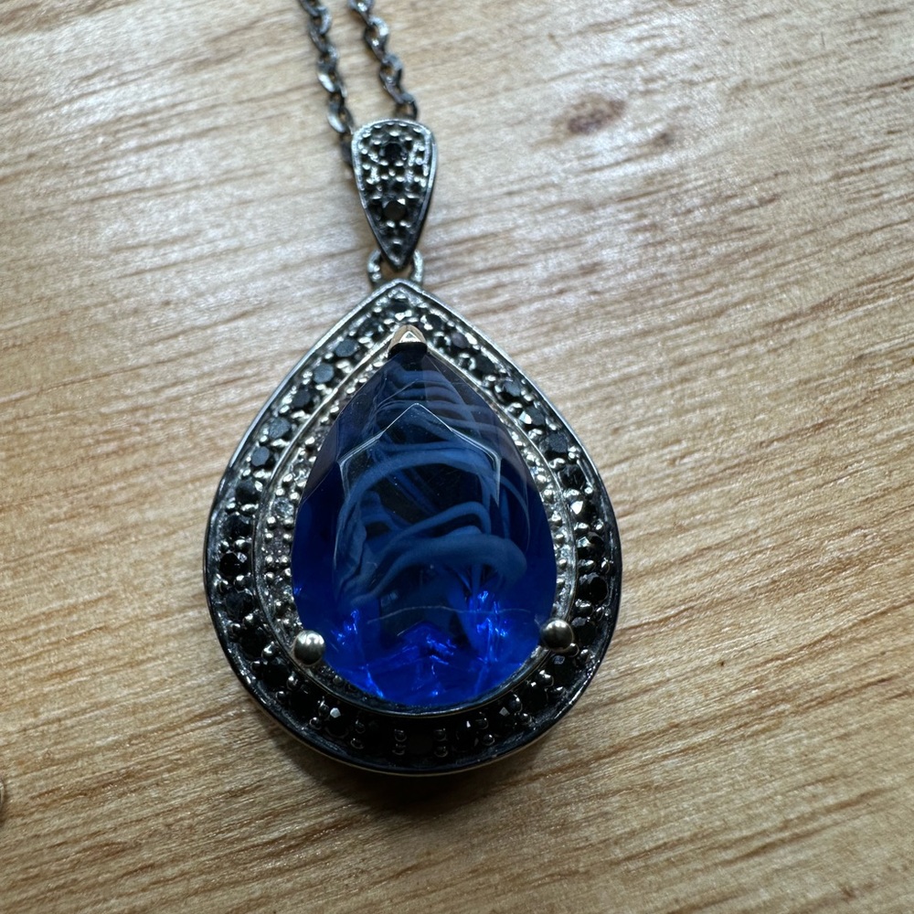 Black and white Diamond pendant